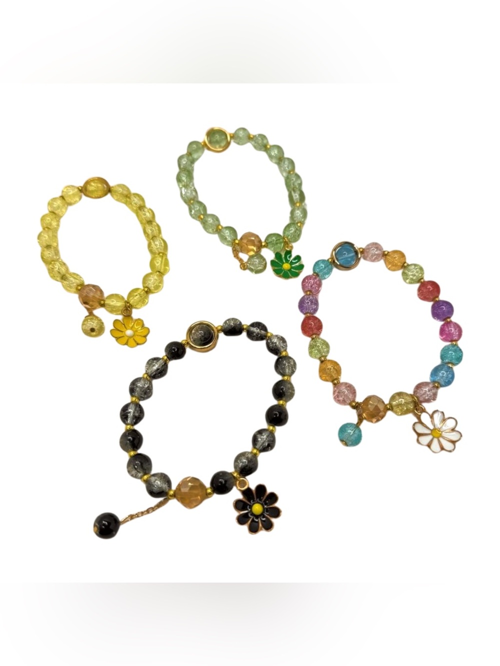 BUY NOW PICK ONE Daisy Charm Stretch Beaded Bracelet Colorful